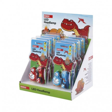 Pealamp - Dino, 2× CR2032, 8 tk, vitriinkarp