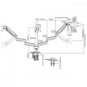 Bracket for 3 monitors Ergo Office ER-408B