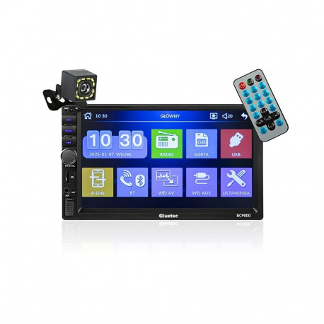 Autoraadio BC9000 2DIN 7-tolline RDS USB microSD 4x50W tagurduskaamera