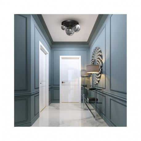 CEILING LIGHT BURSA 3XE14/E27 BLACK/GOLD