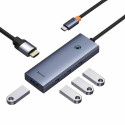 Baseus UltraJoy 5-Port Wired USB 3.2 Gen 1 (3.1 Gen 1) Type-C Grey