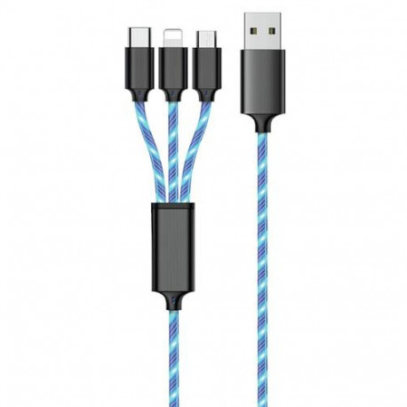 2GO 797315 USB cable 1.5 m USB B USB C/Micro-USB B/Lightning Black, Blue