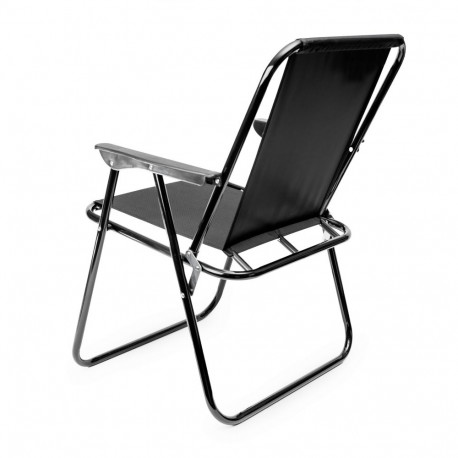 PLATINET CAMPING FOLDING CHAIR 52X44X75 CM FULL BLACK [45912]