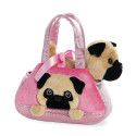 AURORA Fancy Pals plush toy pug in a bag, 20 cm
