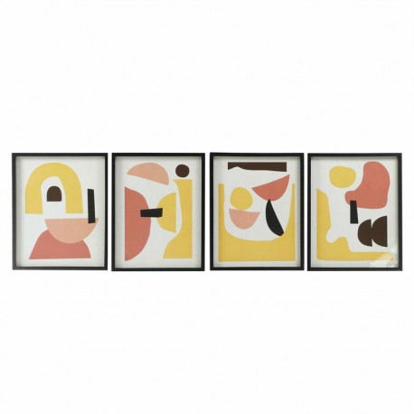 Maal DKD Home Decor 40 x 2,5 x 50 cm Abstraktne Skandinaavia (4 Tükid, osad)