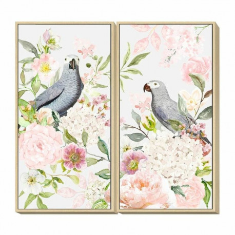 Maal DKD Home Decor 60 x 4 x 120 cm Kwiaty Shabby Chic (2 Ühikut)