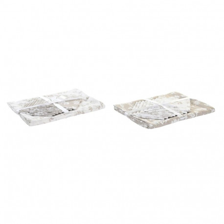 Laudlina ja salvrätikud DKD Home Decor 9 Tükid, osad 2 Ühikut 150 x 250 x 0,5 cm Beež Roosa Valge Ro