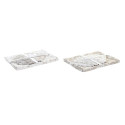 Tablecloth and napkins DKD Home Decor 9 Pieces 2 Units 150 x 250 x 0,5 cm Beige Pink White Green Lig