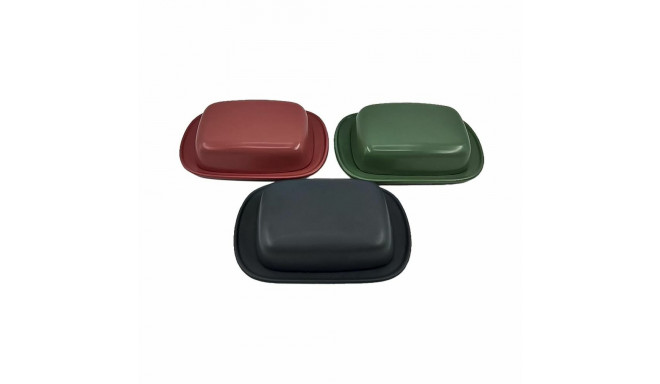 Butter Dish DKD Home Decor 19 x 13 x 5 cm Stoneware (3 Pieces)