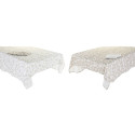 Tablecloth and napkins DKD Home Decor 9 Pieces 2 Units 150 x 250 x 0,5 cm Beige Pink White Green Lig