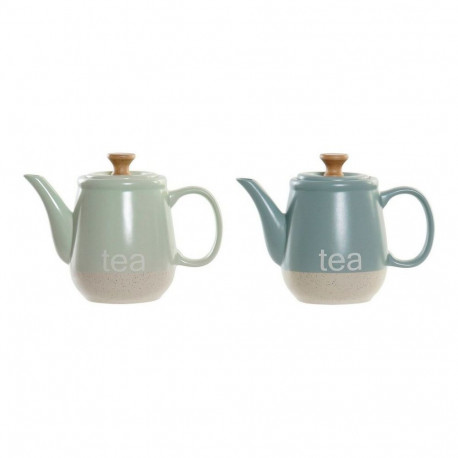 Teapot DKD Home Decor 8424001793235 Blue Green Stoneware 1 L 22,5 x 12 x 16,5 cm (2 Units)