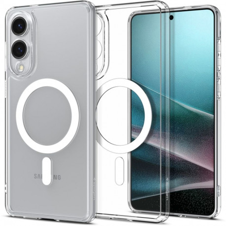 Kaitseümbris Ultra Hybrid (MagFit), Samsung Galaxy S25 Edge, läbipaistev valge Qi2/MagSafe ringiga, 