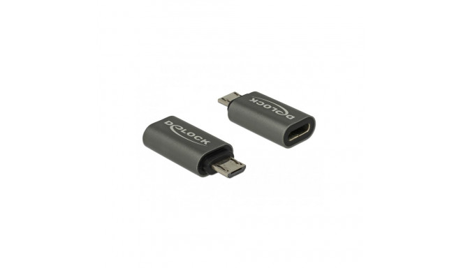 "DELOCK Adapter USB 2.0 Micro-B Stecker zu USB Type-C 2.0 Buchse anthrazit"