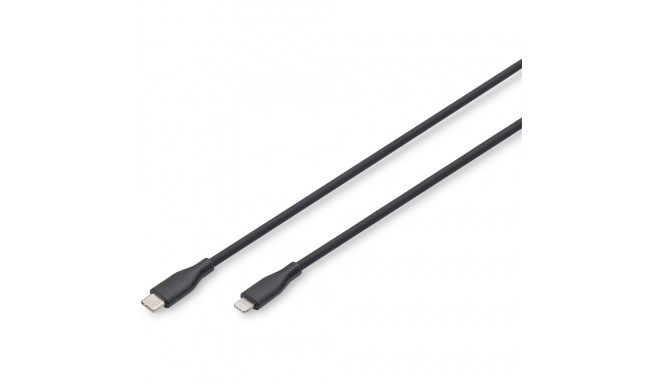 "DIGITUS USB 2.0 Kabel Typ C-Lightning Silikon 0,5m MFI schwa"