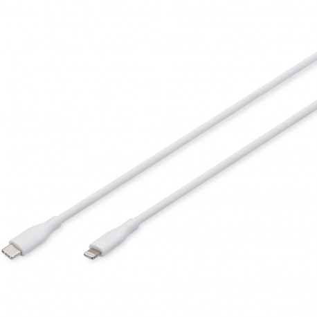"DIGITUS USB 2.0 Kabel Typ C-Lightning Silikon 0,5m MFI weiß"