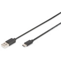 "DIGITUS USB 2.0 Anschlusskabel Typ C -A St/St 1.0m. sw"