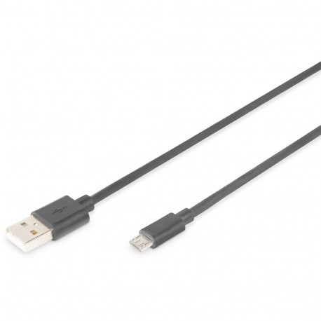 "DIGITUS USB 2.0 Anschlusskabel Typ A -mikro B St/St 1.0m, sw"