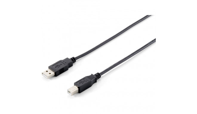"Equip USB Kabel 2.0 A-B St/St 3.00m schwarz Polybeutel"