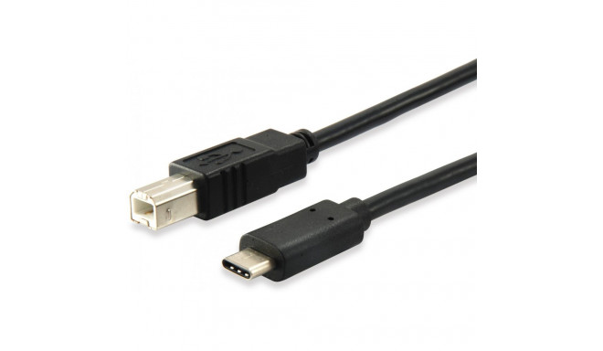 "Equip USB Kabel 2.0 C-B St/St 1.00m schwarz Polybeutel"