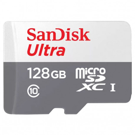 Sandisk mälukaart Ultra Lite 128GB microSDXC 100MB/s Class 10 UHS-I 3x5 pakk, valge/hall