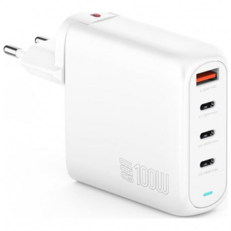 4smarts Flex Pro 100W seinalaadija 3xUSB-C + 1xUSB-A valge
