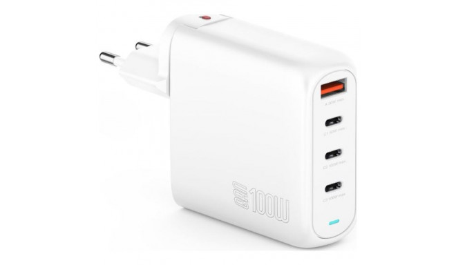 4smarts Flex Pro 100W seinalaadija 3xUSB-C + 1xUSB-A valge