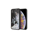 Karl Lagerfeld KLHCI65KSIGMU iPhone XsMax black hard case Signature Liquid Glitter Sequins