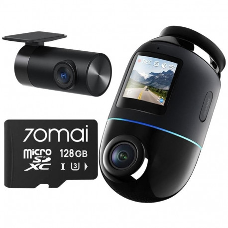 70mai Omni X800 4K videosalvesti komplekt must + 128GB SD kaart