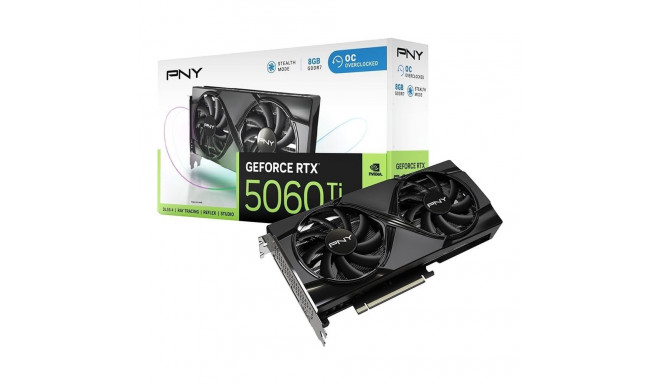 PNY GeForce RTX 5060 Ti ülekiirendatud dual 8GB GDDR7 graafikakaart (VCG5060T8DFXPB1-O)