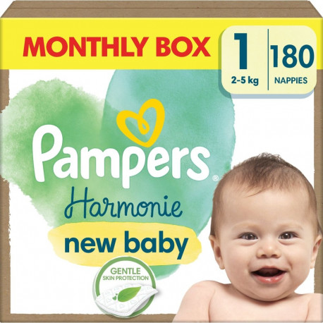 Pampers Harmonie mähkmed, suurus 1, 2-5 kg, 180 tk.