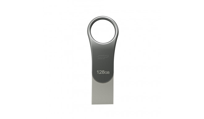 Silicon Power mälupulk 128GB Mobile C80 USB/USB-C 3.1 Gen 1, titanium