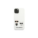 KLHCP13SSSKCW Karl Lagerfeld and Choupette Liquid Silicone Case for iPhone 13 mini White