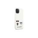 KLHCP13SSSKCW Karl Lagerfeld and Choupette Liquid Silicone Case for iPhone 13 mini White