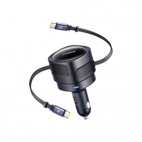 Baseus Enjoyment Max car charger with USB-C+USB-C cables 60W Black