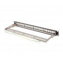 Patch panel empty 24 ports 1U 19 inches ftp for keystone modules black