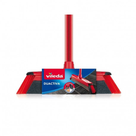 Broom - Vileda Duactiva Classic Indoor Soft/Hard Bristle Red