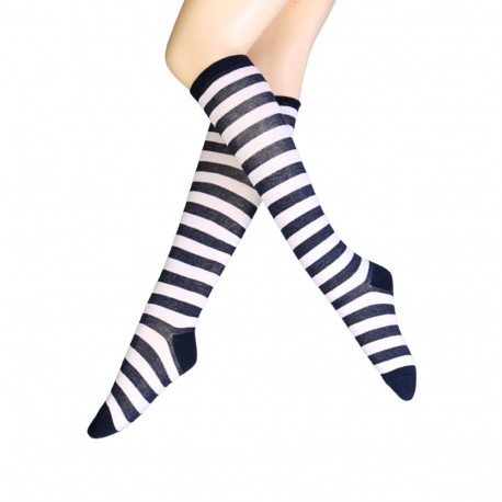 SOKISAHTEL PIPI sinised triibulised puuvillased põlvikud 444