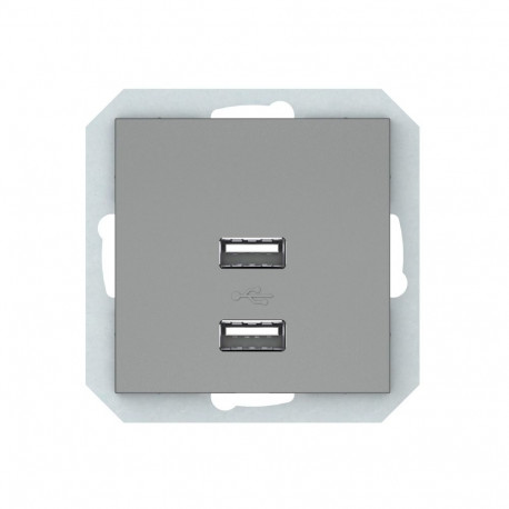SOCKET USB 2PL GREY USB-3.4A-02 QR1000