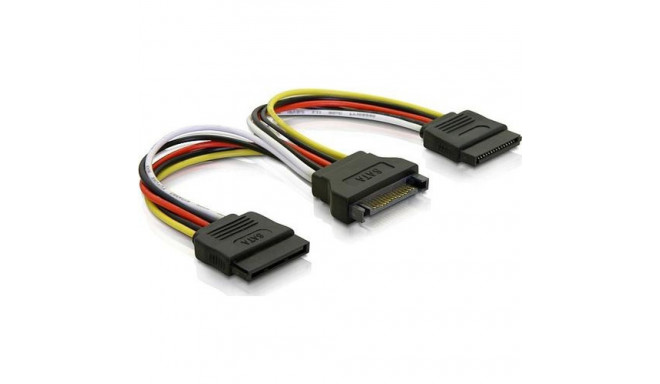 Deltaco SATA-15 power cable Yellow 0.1 m SATA 15-pin 2 x SATA 15-pin