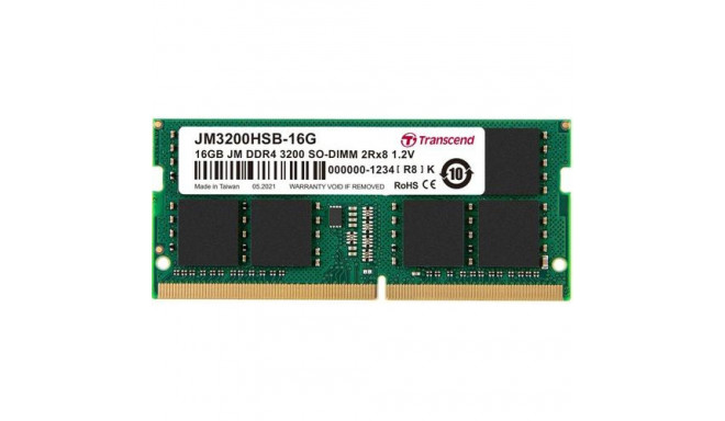 Transcend JetRam JM3200HSB-16G memory module 16 GB DDR4 260-pin SO-DIMM