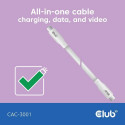 CLUB3D USB C cable white