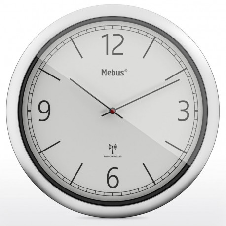 Mebus 19810 radio wall clock grey/silver