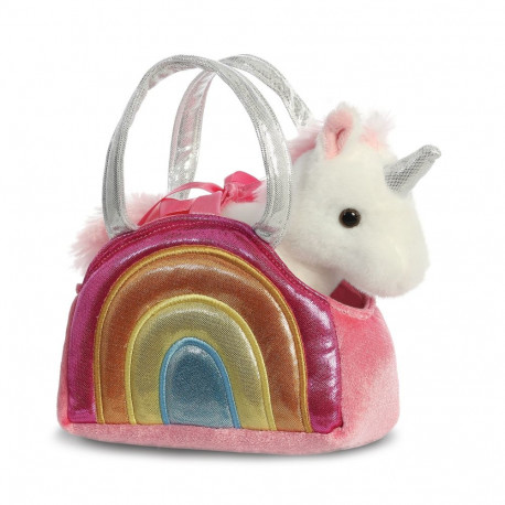 AURORA Fancy Pals Plush Unicorn in a pink bag, 17 cm