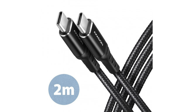 CABLE USB-C TO USB-C 2M 60W/HQ BLACK BUCM-CM20AB AXAGON