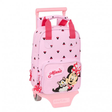 Ratastega koolikott Minnie Mouse Naive Roosa 20 x 28 x 8 cm