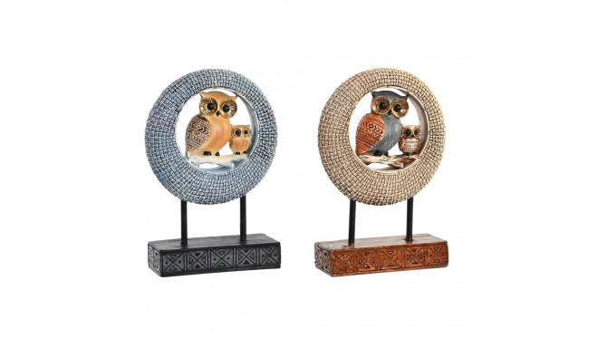 Dekoratiivkuju DKD Home Decor 16,5 x 6 x 25,5 cm Beež Öökull Sinine Boho (2 Ühikut)