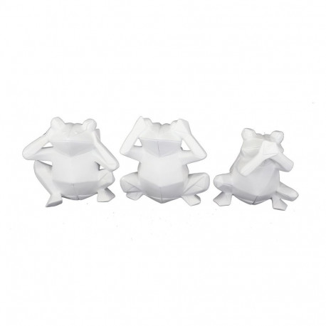 Decorative Figure DKD Home Decor 18,5 x 13 x 17,8 cm White Frog (3 Units)