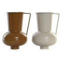 Vaas DKD Home Decor 13 x 12.5 x 17 cm Beež Metall Oranž Sinep (2 Ühikut)
