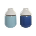 Vase DKD Home Decor 12 x 12 x 18,5 cm Silver White Sky blue Navy Blue Stoneware (2 Units) Vase DKD Home Decor 12 x 12 x 18,5 cm Silver White Sky blue Navy Blue Stoneware (2 Units)