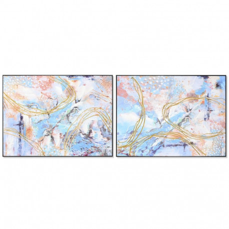 Maal DKD Home Decor 122 x 4,5 x 92 cm Abstraktne Kaasaegne (2 Ühikut)